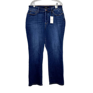 Judy Blue Dark Wash High-Rise Hidden Button-Fly Straight Leg Dad Jeans, 16W
